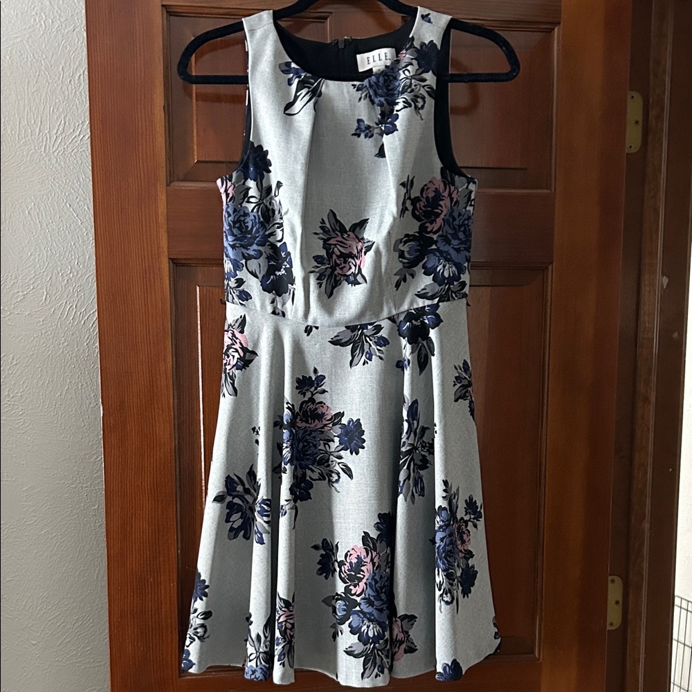 Elle Black and Blue Floral Dress